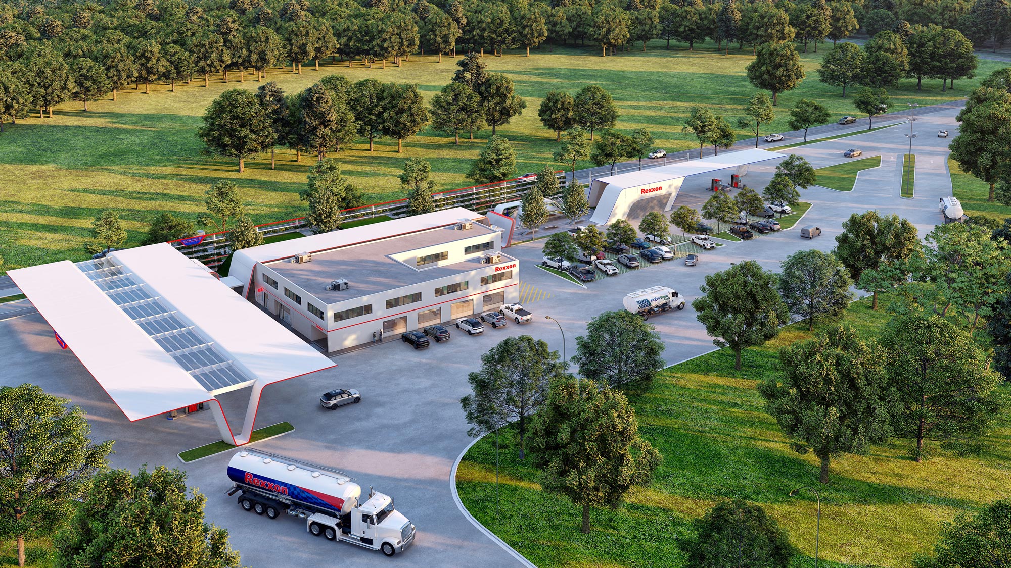3d render petroport-gas-station